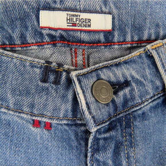 1990s Vintage Tommy Hilfiger High Rise Straight Mom Jeans Patches Size 10 34" - Picture 8 of 8